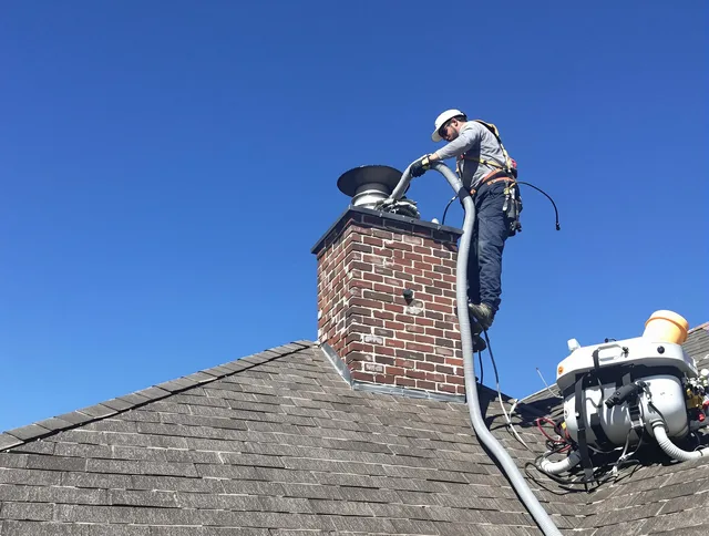 Dedicated Cape Coral Chimney Sweep team member cleaning a chimney in Cape Coral, FL