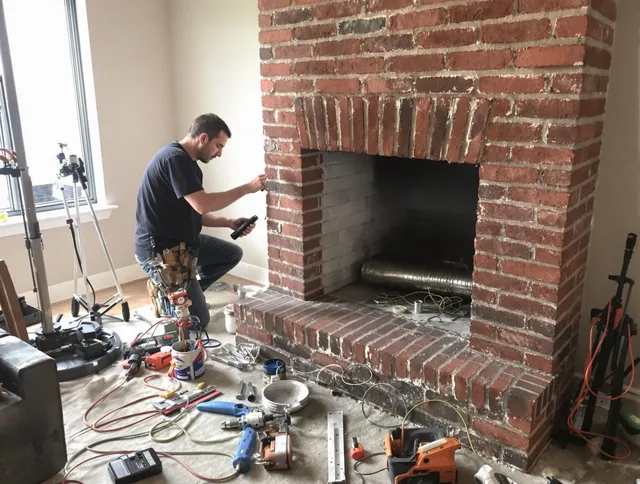 Cape Coral Chimney Sweep specialist finalizing chimney liner service in Cape Coral, FL