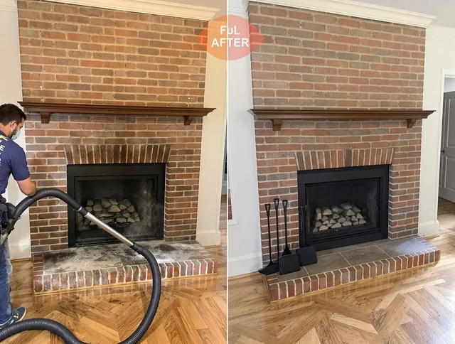 Cape Coral Chimney Sweep carefully sanitizing a fireplace in Cape Coral, FL