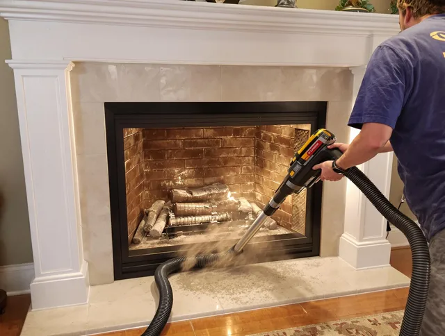 Fireplace cleaning performed by Cape Coral Chimney Sweep in Cape Coral, FL