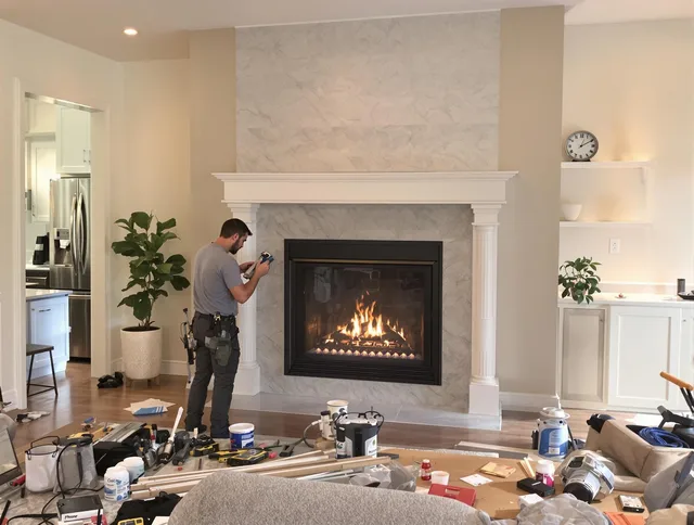 Newly installed fireplace by Cape Coral Chimney Sweep in Cape Coral, FL